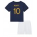 Frankrike Kylian Mbappe #10 Barnkläder Hemma matchtröja till baby VM 2022 Kortärmad (+ Korta byxor) Billigt